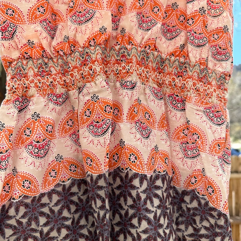 Luv Stori Embroidered Halter Racerback Tank Top Blouse Boho Concert Large - Picture 7 of 11